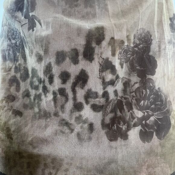 HOUSE OF CB Azia Dress Size L+ Plus Cup Maxi Cream Floral Print Mesh Lace Up - Picture 14 of 16